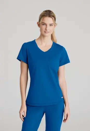 Skechers Slip-ins Flow Knit Scrub Top: Ultimate Comfort & Style for Healthcare Professionals Royal B