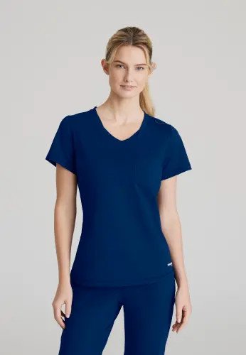 Skechers Slip-ins Flow Knit Scrub Top: Ultimate Comfort & Style for Healthcare Professionals Navy XX