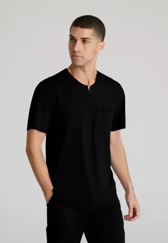 Skechers Slip-ins Flex Knit Scrub Top - Professional Comfort for Healthcare Heroes Black XS