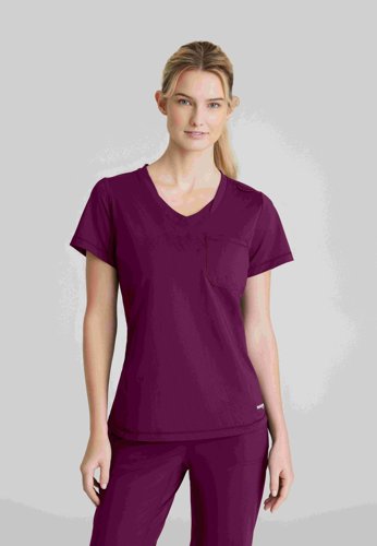 Skechers Slip-ins Flow Knit Scrub Top: Ultimate Comfort & Style for Healthcare Professionals Wine XX