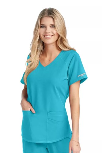 Skechers Breeze Scrub Top: Eco-Friendly Comfort for Healthcare Professionals Turquoise XL