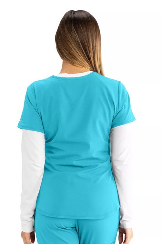Skechers Breeze Scrub Top: Eco-Friendly Comfort for Healthcare Professionals Turquoise XL