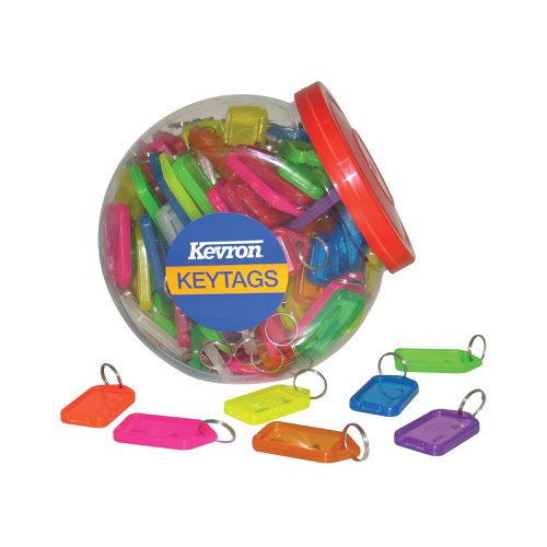 Kevron Plastic Clicktag Key Tag Large Assorted Tub (Pack of 70) ID30AC70