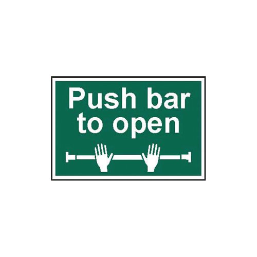 Spectrum Safety Sign Push Bar To Open PVC 300x200mm 1523 | Spectrum Industrial