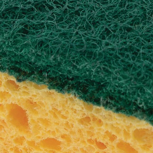 Spontex Unwrapped Sponge Scourer is efficient and packaging free, there is no unnecessary packaging. The sponge is ideal for wiping down surfaces and mopping up spills whilst the scouring side is efficient for all daily washing up. Pack of 66.