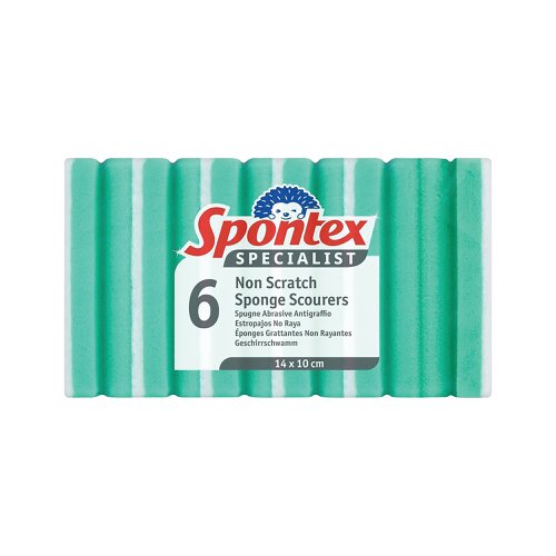 Spontex Specialist Non-Scratch Sponge Scourer Blue/White (Pack of 6) 19400212 | Spontex