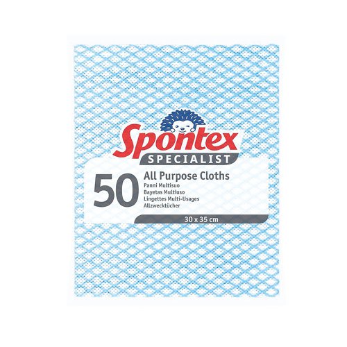 Spontex Specialist All Purpose Cloths Blue (Pack of 50) 19900102