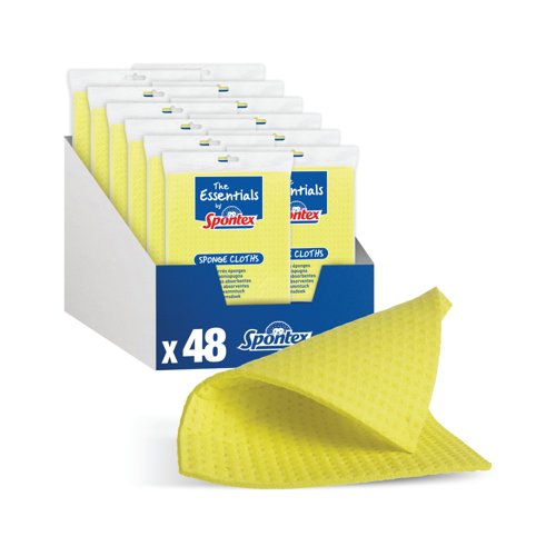 Spontex Sponge Cloth x4 Cloths Pack of 12 34000076