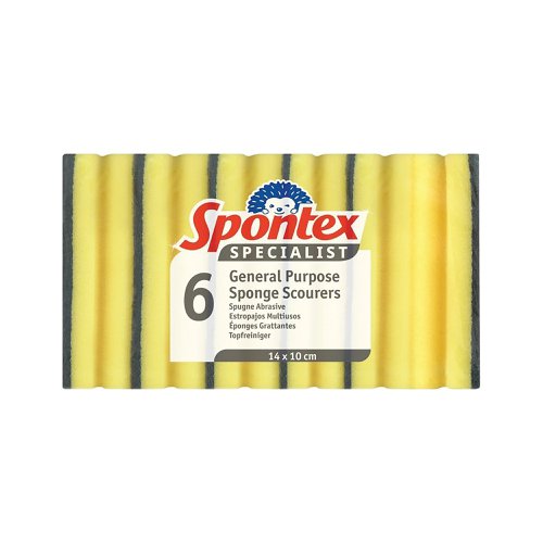 Spontex Specialist General Purpose Sponge Scourers (Pack of 6) 19400213 | Spontex