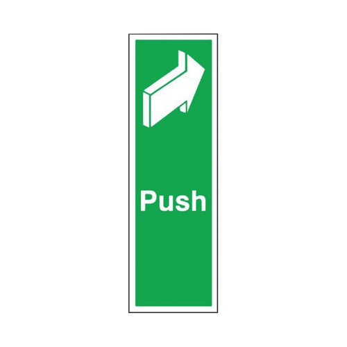 Safety Sign Push 150x50mm Self-Adhesive (Universal symbol and colour scheme) FX05512S | Signs and Labels