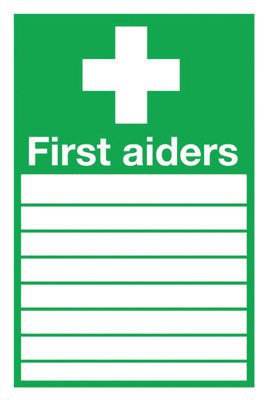 Safety Sign First Aiders 300x200mm PVC FA01926R