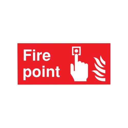 Safety Sign Fire Point 100x200mm Self-Adhesive FR07903S Fire Safety Signs SR11164