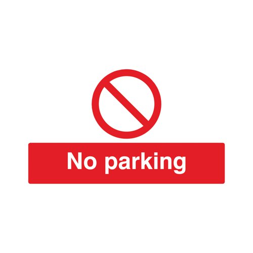 Safety Sign No Parking 300x500mm PVC ML01929R | Brady Corporation Ltd