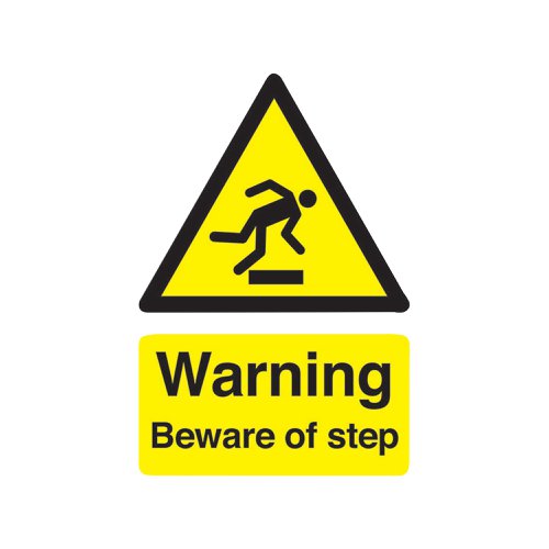 Safety Sign Warning Beware of Step A5 Self-Adhesive HA21451S SR11199