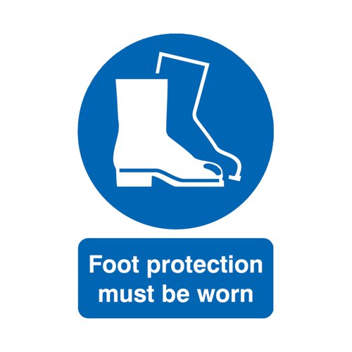 Safety Sign Foot Protection Must be Worn A4 PVC MA01450R