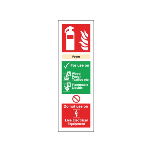 Safety Sign Fire Extinguisher Foam 300x100mm Self-Adhesive F202/S | Brady Corporation Ltd