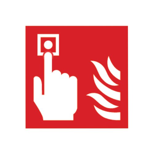 Safety Sign Fire Alarm 100x100mm Self-Adhesive (Pack of 5) KF68B/S | Brady Corporation Ltd