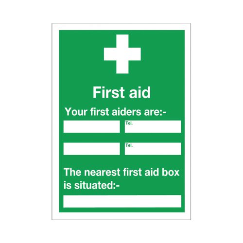 Safety Sign First Aid 600x450mm Self-Adhesive E91A/S | Brady Corporation Ltd