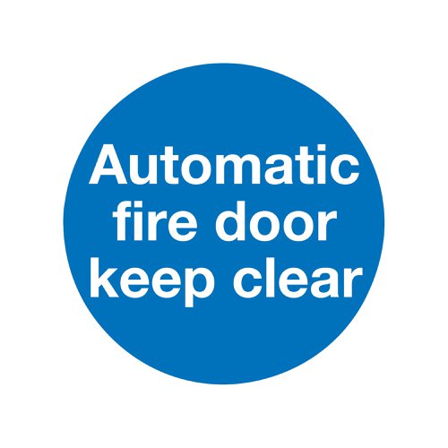 Safety Sign Automatic Fire Door 100x100mm Self-Adhesive (Pack of 5) KM73AS