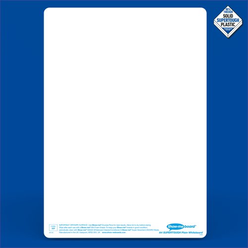 Show-me SUPERTOUGH A4 Whiteboards Plain/Plain Classpack (35 boards pens and erasers + Free cleaners)