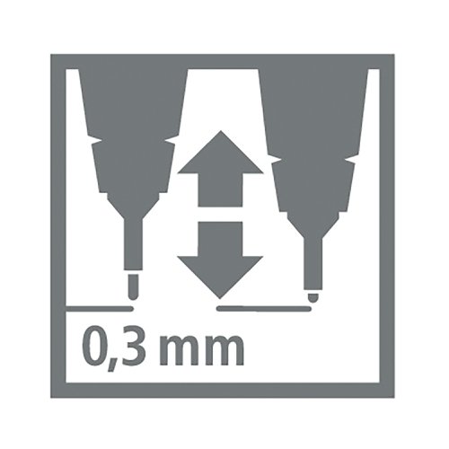 Whether you write with a heavy hand or apply little pressure, the Stabilo SENSOR will adjust to your style to give you a relaxed comfortable writing experience whilst protecting the nib from breakage and wear. The metal encased nib is strong and durable making it particularly suitable for use with a ruler. The 0.3mm Fine line width is perfect for extra fine writing, marking and sketching. Stabilo SENSOR is especially suitable for graphic artists and architects and it will keep going for up to 1,200m. This pack contains 10 Blue Pens.