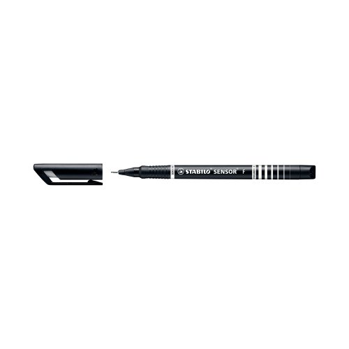 Stabilo Sensor Cushion Tip Fineliner Pen Black (Pack of 10) 189/46 | SS18946 | Stabilo