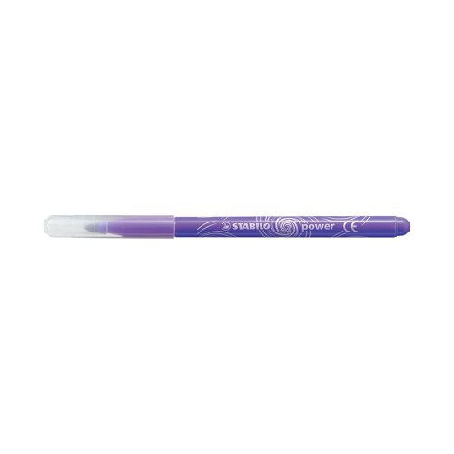 The Stabilo Power felt tip pen comes in 30 colours of washable ink, ensuring doodles and drawings can be removed with ease from both hands and clothes. With a ventilated cap and cap-off time of 8 weeks without drying out, the pens have a large, robust tip delivering a line width of 2mm. Suitable for the heavy demands of any playroom, these pens are supplied in a gratnell tray of 144 in assorted colours.