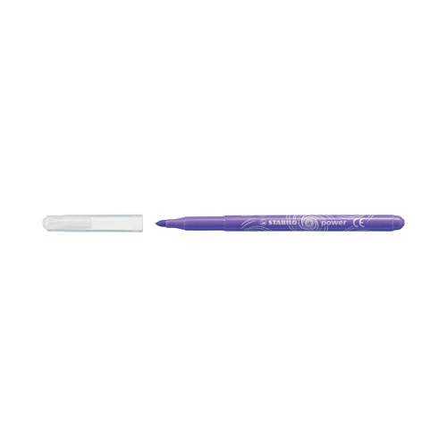 The Stabilo Power felt tip pen comes in 30 colours of washable ink, ensuring doodles and drawings can be removed with ease from both hands and clothes. With a ventilated cap and cap-off time of 8 weeks without drying out, the pens have a large, robust tip delivering a line width of 2mm. Suitable for the heavy demands of any playroom, these pens are supplied in a gratnell tray of 144 in assorted colours.