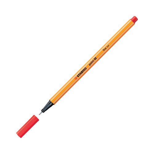 Stabilo point 88 is the perfect pen for fine writing, detailed colouring, underlining, marking and mind-mapping in the widest variety of colours. The iconic design and orange and white stripes of Stabilo point 88 are recognised around the world as a mark of quality and durability. The hexagonal shaped barrel makes this pen extremely comfortable to hold and the metal enclosed fine fibre tip is strong and durable and perfect for use with rulers and stencils. The 0.4mm line width of point 88 is extremely popular with writers who like a very fine nib and with sketchers, graphic artists and students. The huge variety of colours make it the perfect choice for intricate colouring, notetaking, mind-mapping and journaling and diaries. The ColorParade contains 20 assorted colours in a display case.