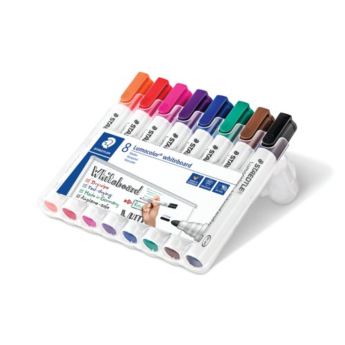 Staedtler Lumocolor 351 Drywipe Marker Assorted (Pack of 8) 351 WP8 Drywipe Markers ST18624