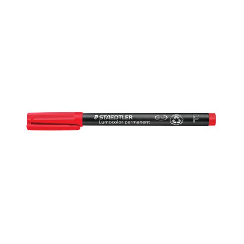 Staedtler Lumocolor Permanent Universal Pen Fine 0.6mm Red (Pack of 10) 318-2