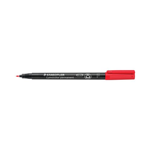 Staedtler Lumocolour Universal Pen Permanent Fine Red (10 Pack) 318-2 | Staedtler