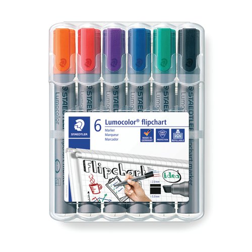 Staedtler Flipchart Marker Assorted (6 Pack) 356Wp6