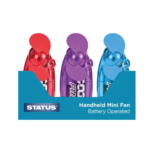 Status 2.5in Handheld Fan CDU Assorted Pack of 12 MIXCHHFANSX12