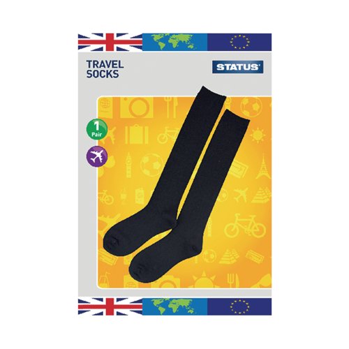 Status Black Travel Socks Size 6-9 Pair of 10 STRAVELSOC1PKB10