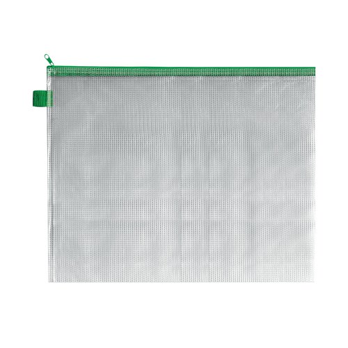 BDS Mesh Zip Bag 405x315mm Green (5 Pack) ZIPPER GREEN