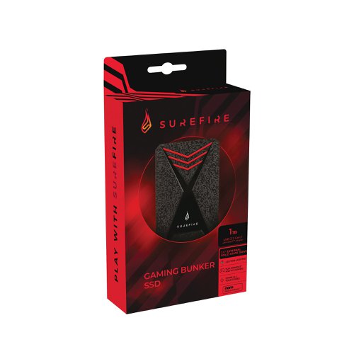 SureFire Bunker Gaming SSD USB 3.2 Gen 1 1TB Black 25+ Games 53684