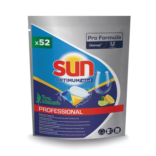 Sun Professional Formula Optimum All In One Dishwasher Capsules Pack of 52 101109462