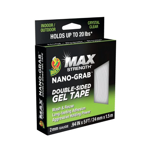 Ducktape Max Strength Nano Grab Double Sided Gel Tape 24mmx1.5m Clear (Pack of 6) 287264 | SUT14204 | Shurtape