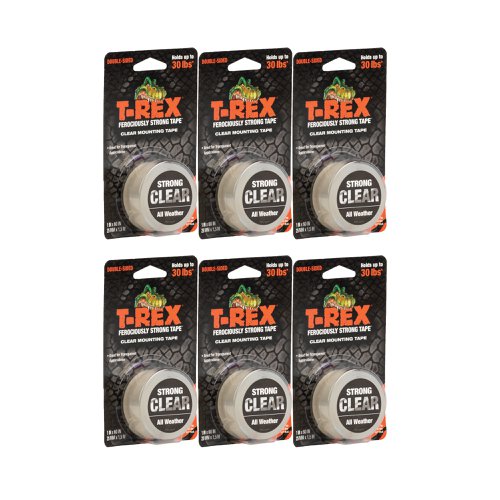 T-Rex Mounting Tape Roll 25mmx1.5m Clear (Pack of 6) 285664 | Shurtape