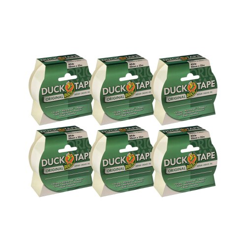 Ducktape Original Duck Tape 50mmx25m White (Pack of 6) 211117 | Shurtape