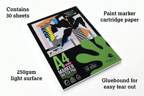 Silvine Artgecko Paint Pad 250gsm 30 Sheets A4 GEC009