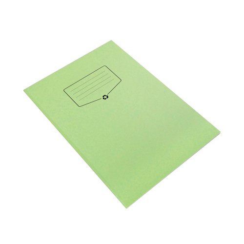 Silvine Recycled Exercise Book Lined with Margin 64 Pages A4 Green (Pack of 10) EXRE102