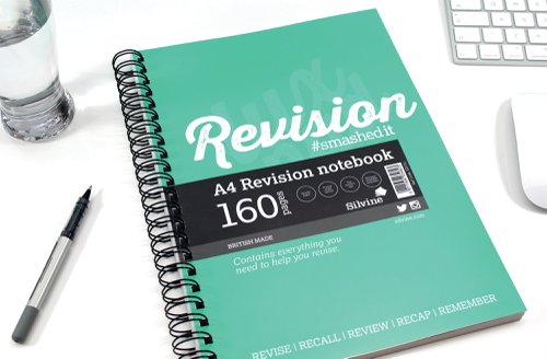 Silvine Wirebound Revision Notebook 160 Pages Green (Pack of 5) EX751 SV03482