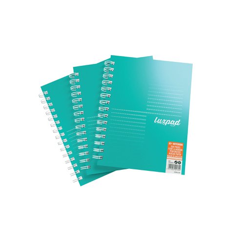 Silvine Luxpad Professional Wirebound Notebook Ruled with Margin 200 Pages A5+ (Pack of 3) LUXA5MT | Sinclairs