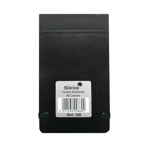 Silvine Elasticated Pocket Notebook 82x127mm (Pack of 12) 190 | Sinclairs