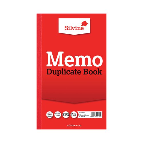 Silvine Duplicate Memo Book 210x127mm (6 Pack) 601