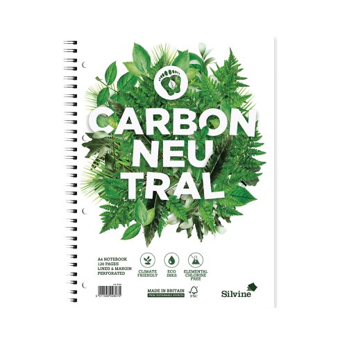 Silvine Carbon Neutral Ruled Notebook A4 120 Pages (Pack of 5) R302 | Sinclairs