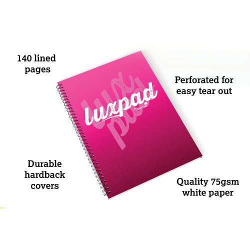 Silvine Luxpad Twin Wire Casebound Notebook 140 Pages A4 (Pack of 6) THBA4AC | Sinclairs