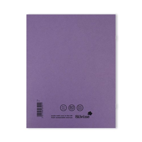 Silvine Exercise Book Ruled 229x178mm Purple (Pack of 10) EX100